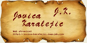 Jovica Karalejić vizit kartica